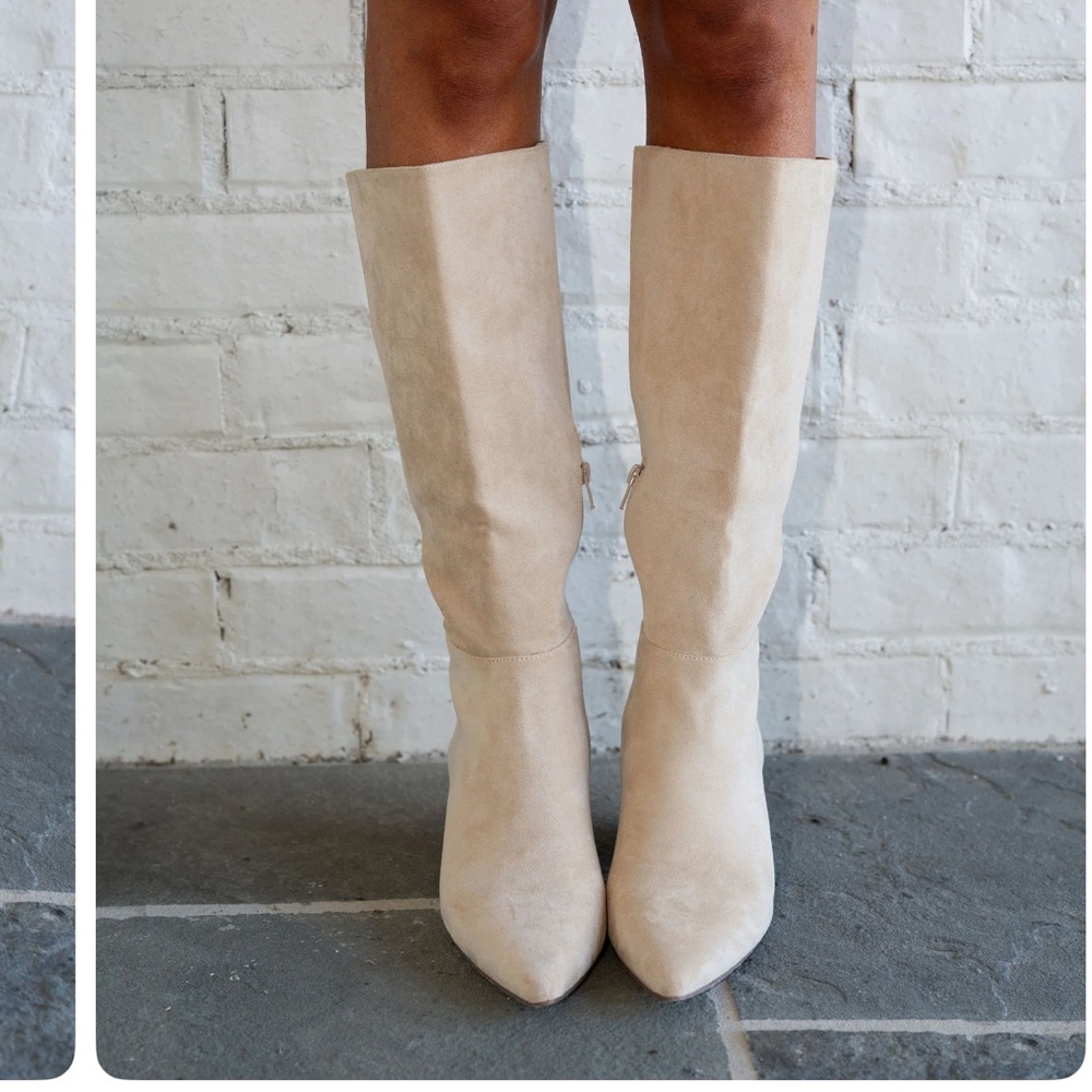 Elegant Cream Knee-High Women's Boots